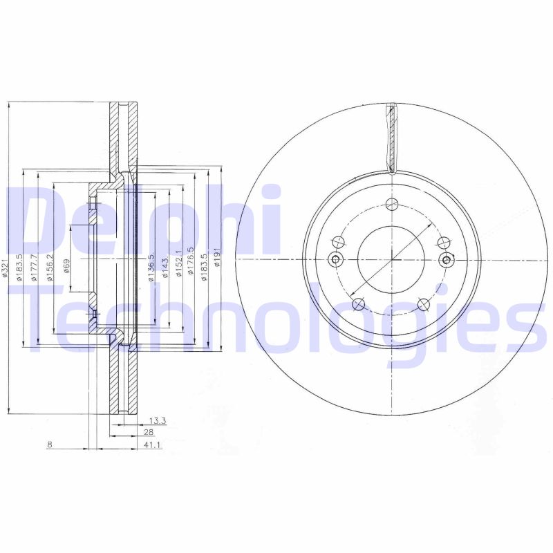 Remschijven Delphi Diesel BG9056C