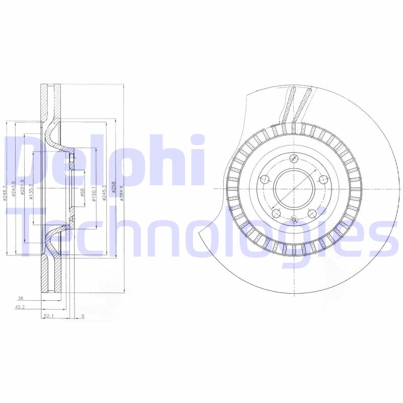 Remschijven Delphi Diesel BG9065C