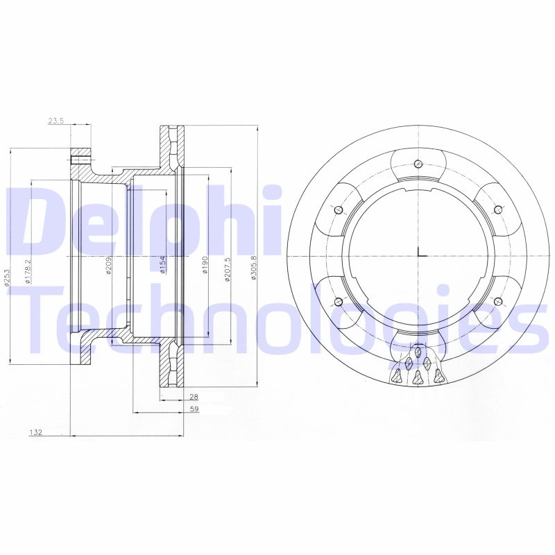 Remschijven Delphi Diesel BG9069