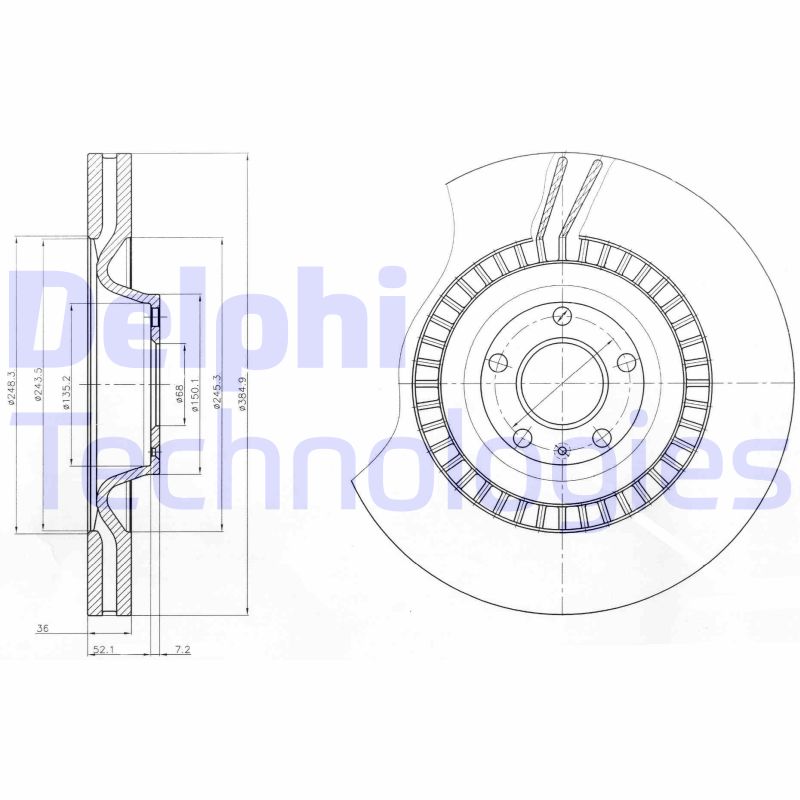 Remschijven Delphi Diesel BG9070C