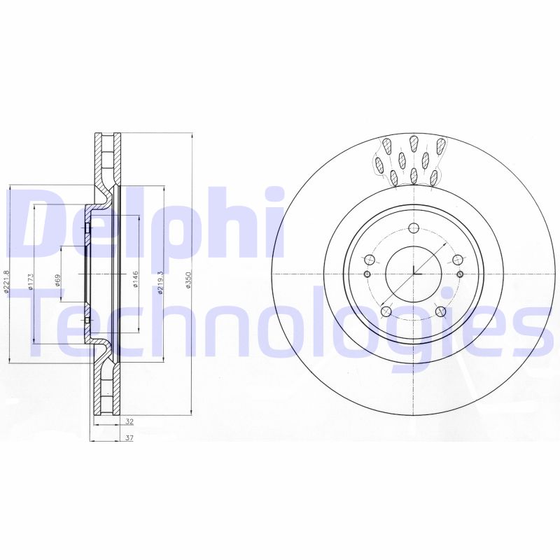 Remschijven Delphi Diesel BG9072C