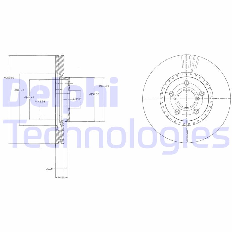 Remschijven Delphi Diesel BG9074