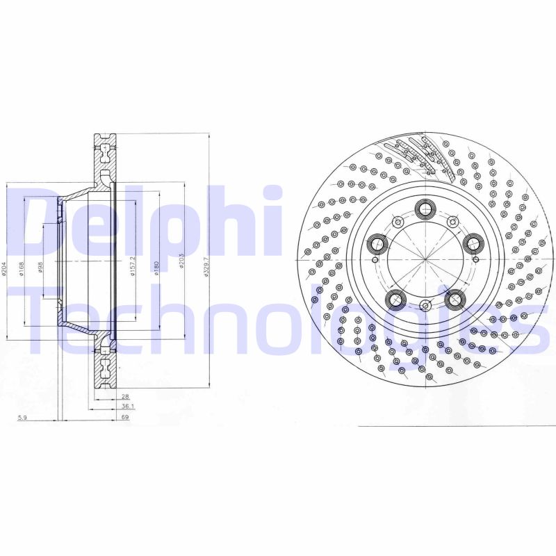 Remschijven Delphi Diesel BG9097C