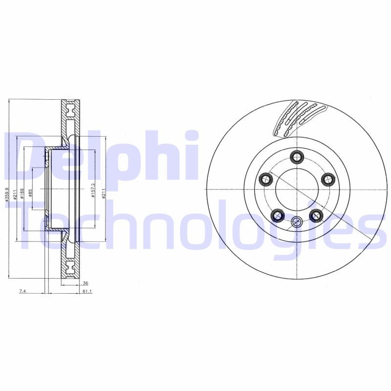 Remschijven Delphi Diesel BG9100C