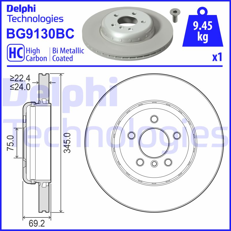 Remschijven Delphi Diesel BG9130BC