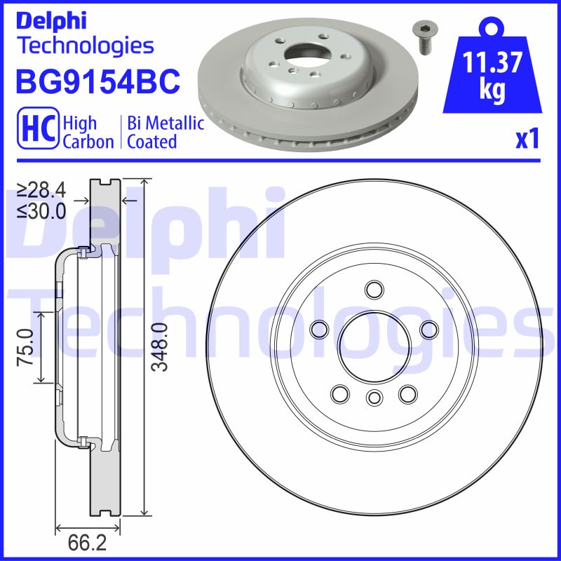 Remschijven Delphi Diesel BG9154BC