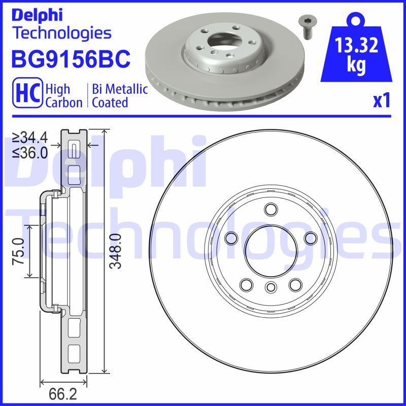 Remschijven Delphi Diesel BG9156BC