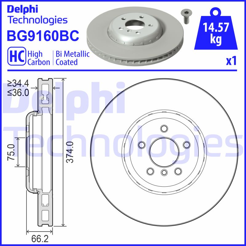 Remschijven Delphi Diesel BG9160BC