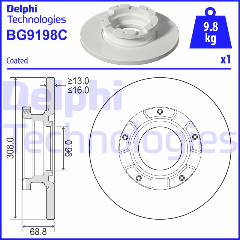 Remschijven Delphi Diesel BG9198C
