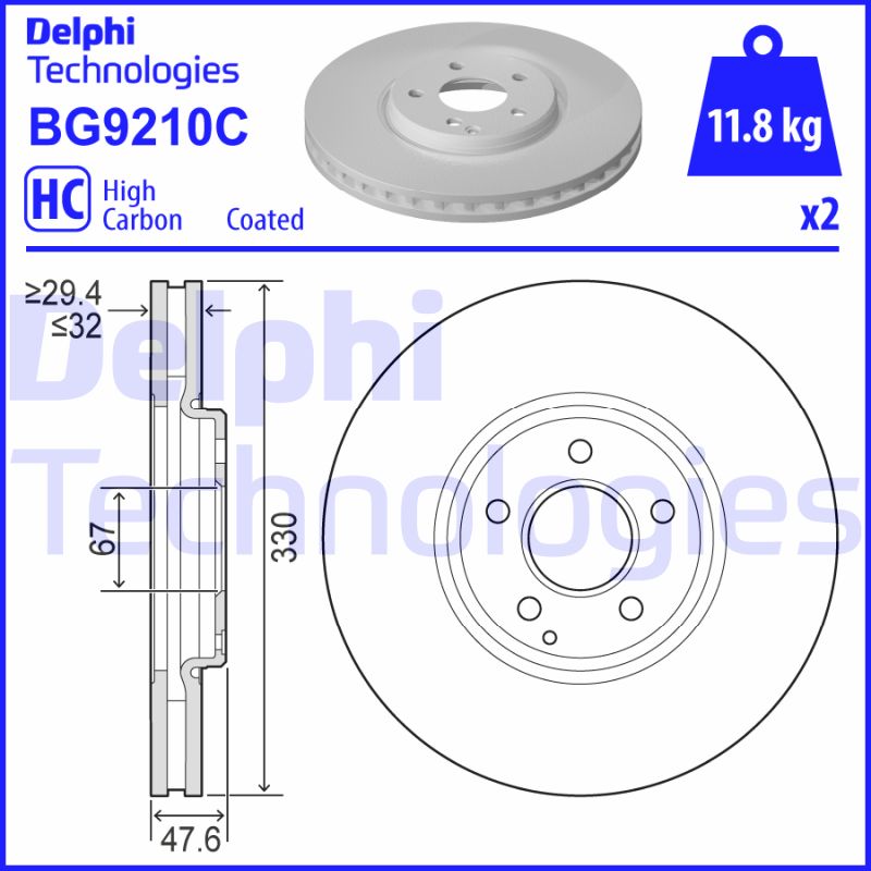 Remschijven Delphi Diesel BG9210C