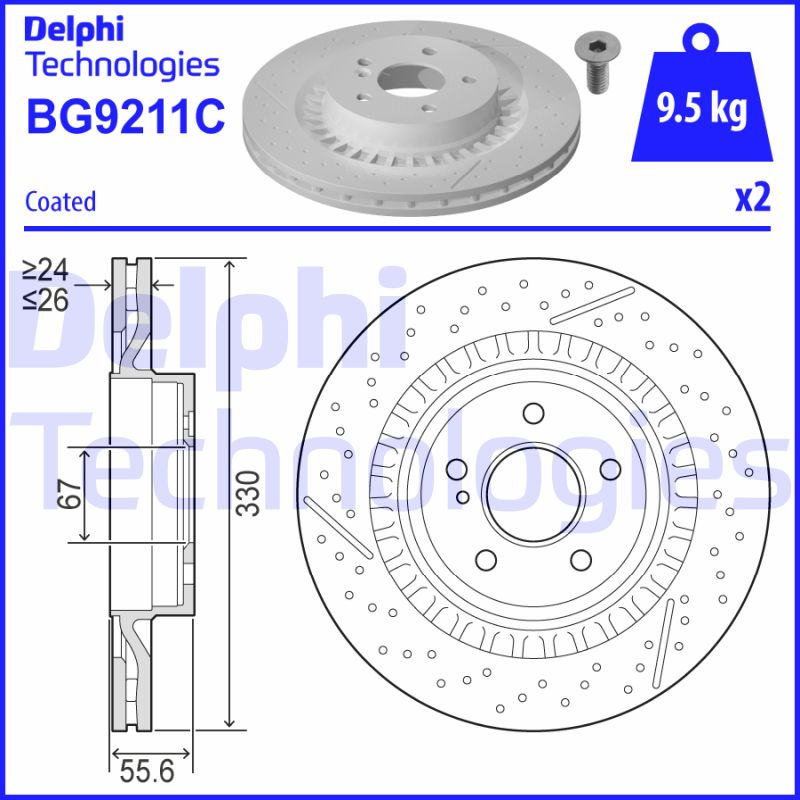 Remschijven Delphi Diesel BG9211C