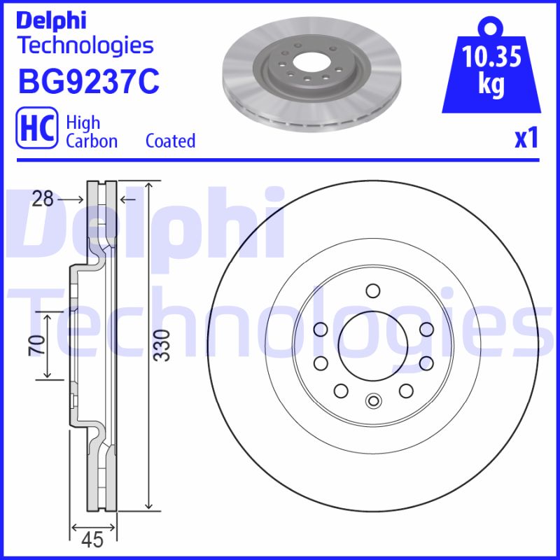 Remschijven Delphi Diesel BG9237C