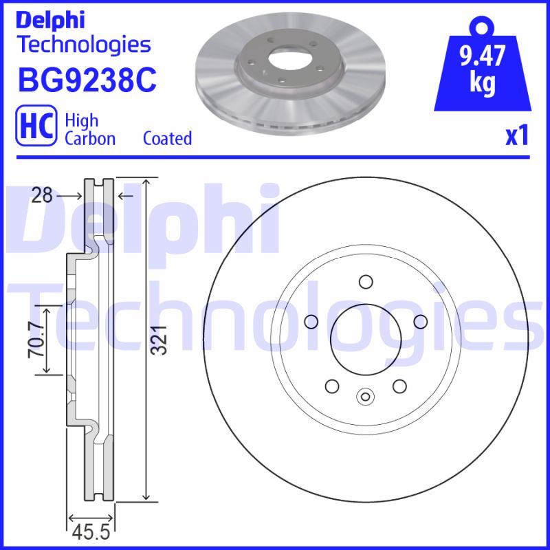 Remschijven Delphi Diesel BG9238C