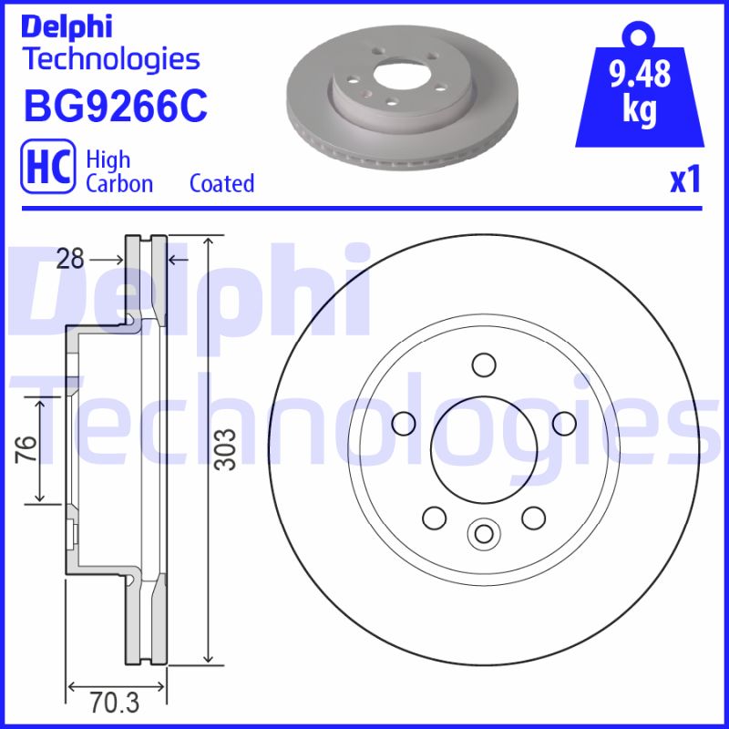 Remschijven Delphi Diesel BG9266C