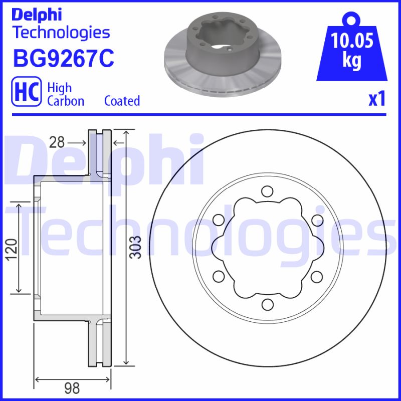 Remschijven Delphi Diesel BG9267C