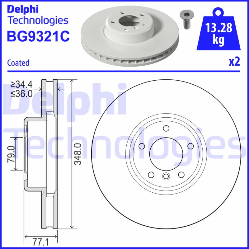 Remschijven Delphi Diesel BG9321C