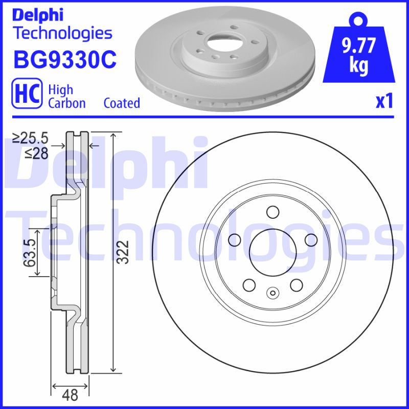 Remschijven Delphi Diesel BG9330C