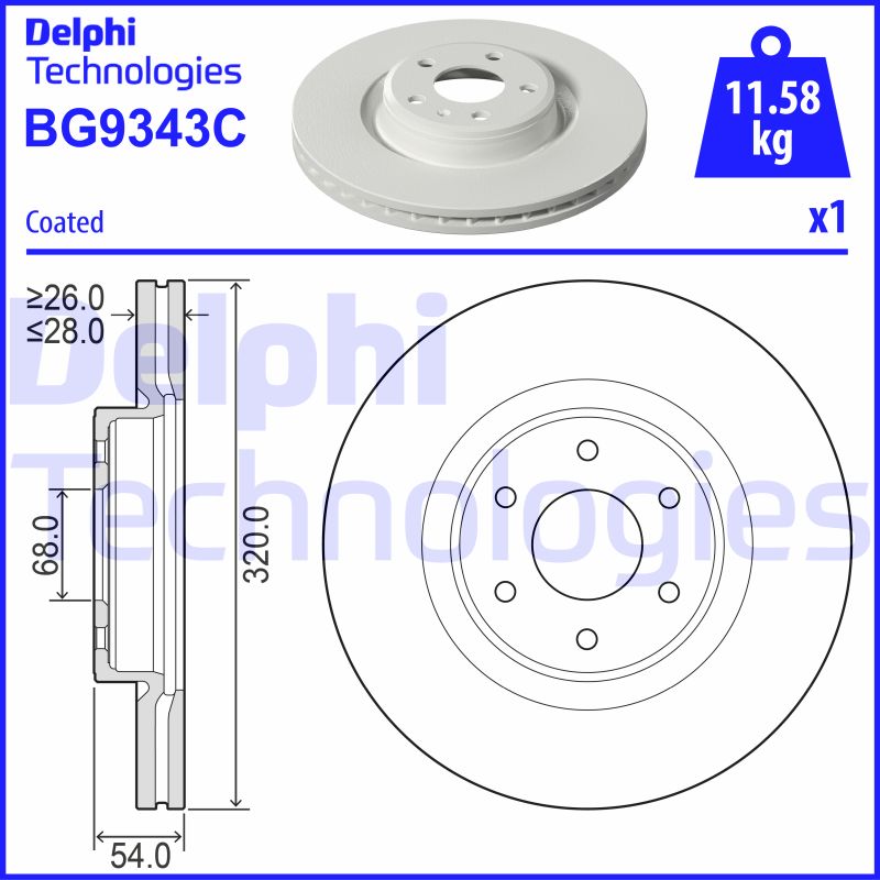 Remschijven Delphi Diesel BG9343C