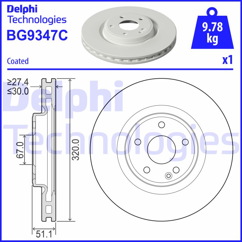 Remschijven Delphi Diesel BG9347C