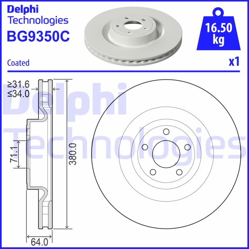 Remschijven Delphi Diesel BG9350C