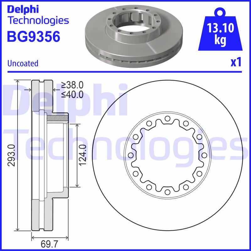 Remschijven Delphi Diesel BG9356