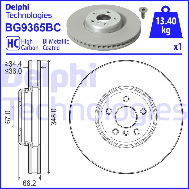 Remschijven Delphi Diesel BG9365BC