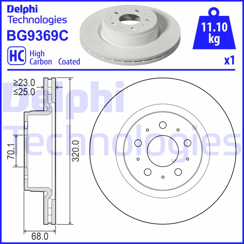 Remschijven Delphi Diesel BG9369C