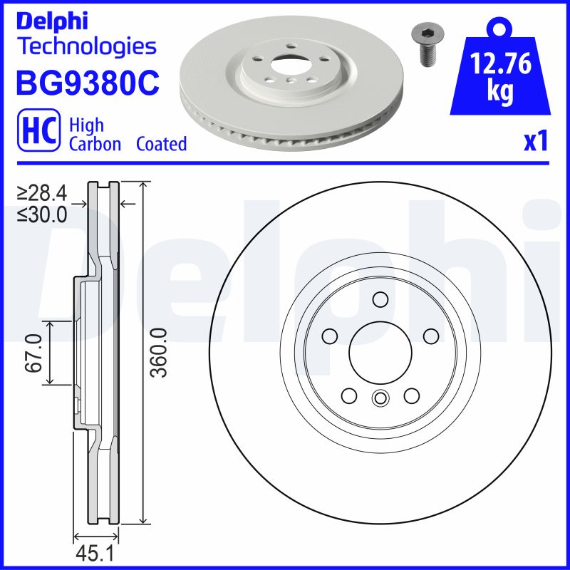 Remschijven Delphi Diesel BG9380C