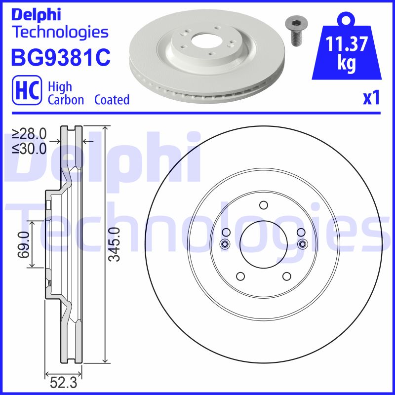 Remschijven Delphi Diesel BG9381C