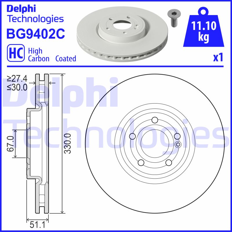 Remschijven Delphi Diesel BG9402C