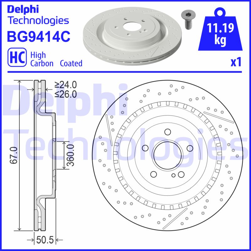 Remschijven Delphi Diesel BG9414C