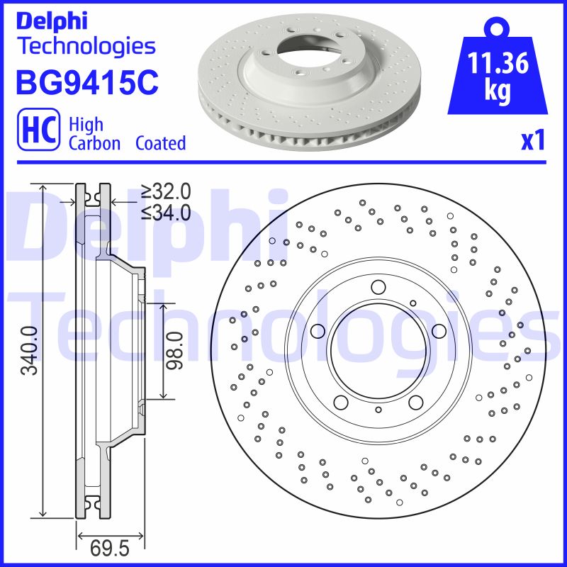 Remschijven Delphi Diesel BG9415C