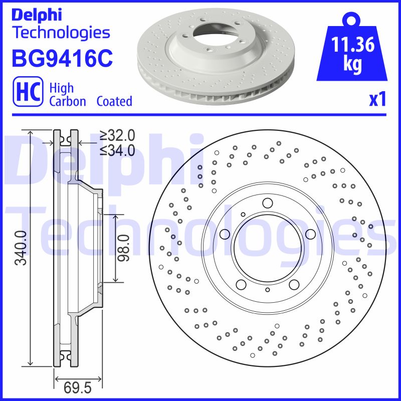 Remschijven Delphi Diesel BG9416C