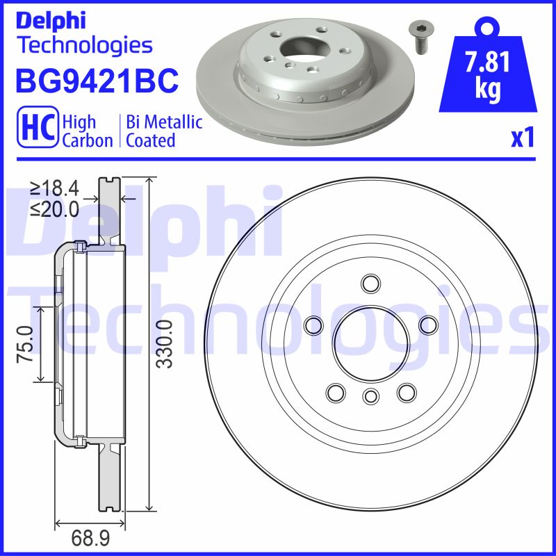Remschijven Delphi Diesel BG9421BC