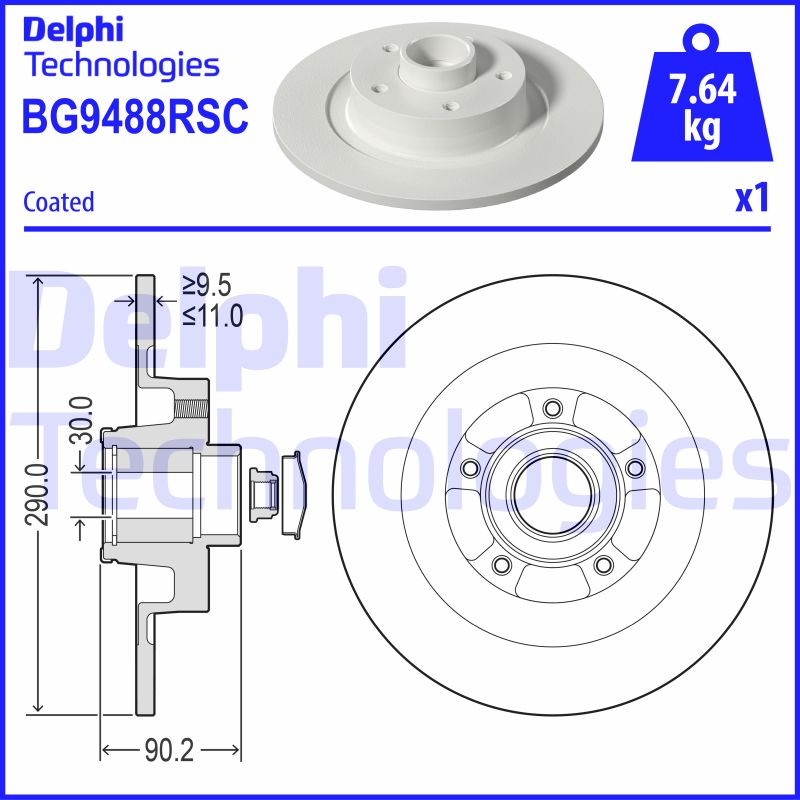 Remschijven Delphi Diesel BG9488RSC