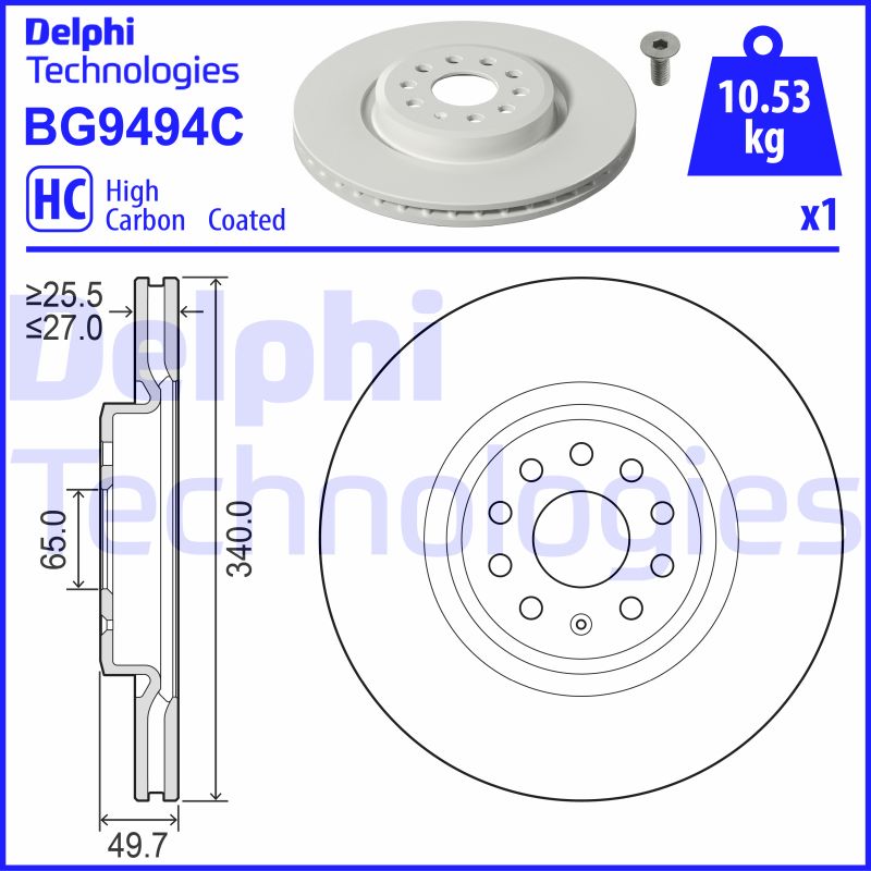 Remschijven Delphi Diesel BG9494C