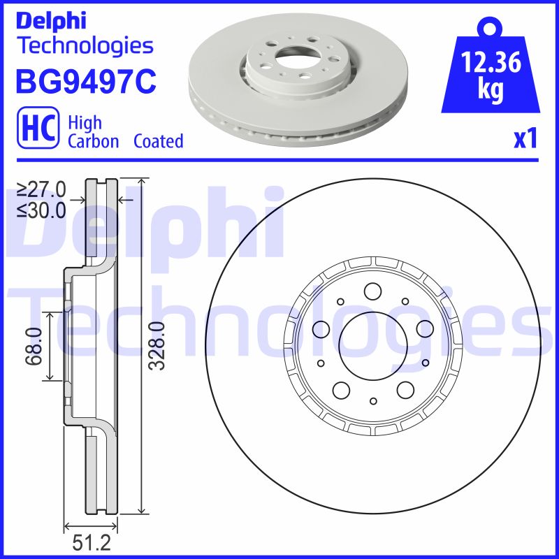 Remschijven Delphi Diesel BG9497C