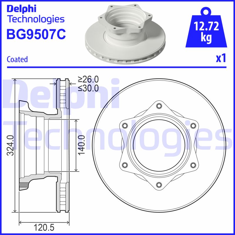 Remschijven Delphi Diesel BG9507C