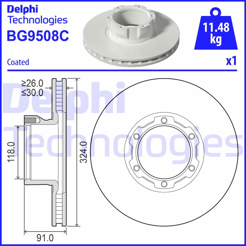 Remschijven Delphi Diesel BG9508C