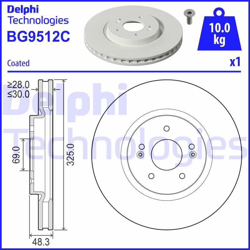 Remschijven Delphi Diesel BG9512C