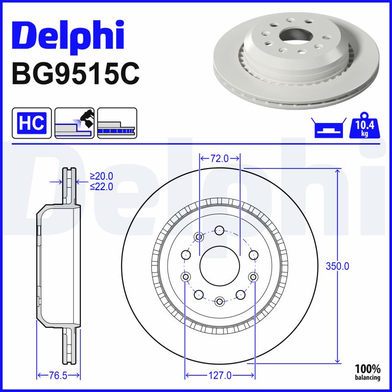 Delphi Diesel Remschijven BG9515C