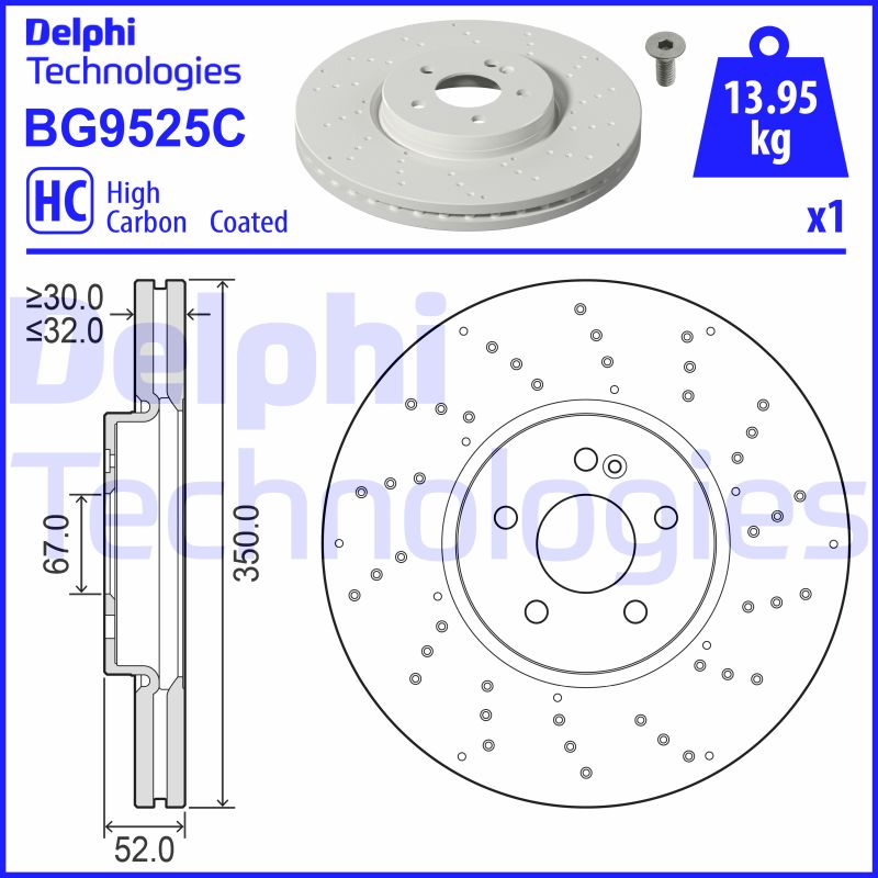 Remschijven Delphi Diesel BG9525C