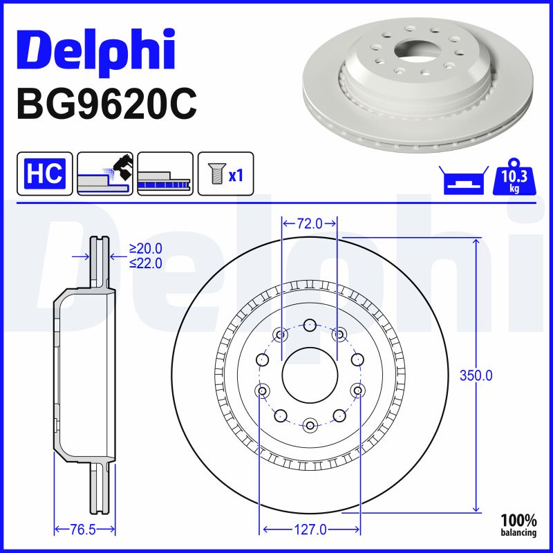 Delphi Diesel Remschijf BG9620C