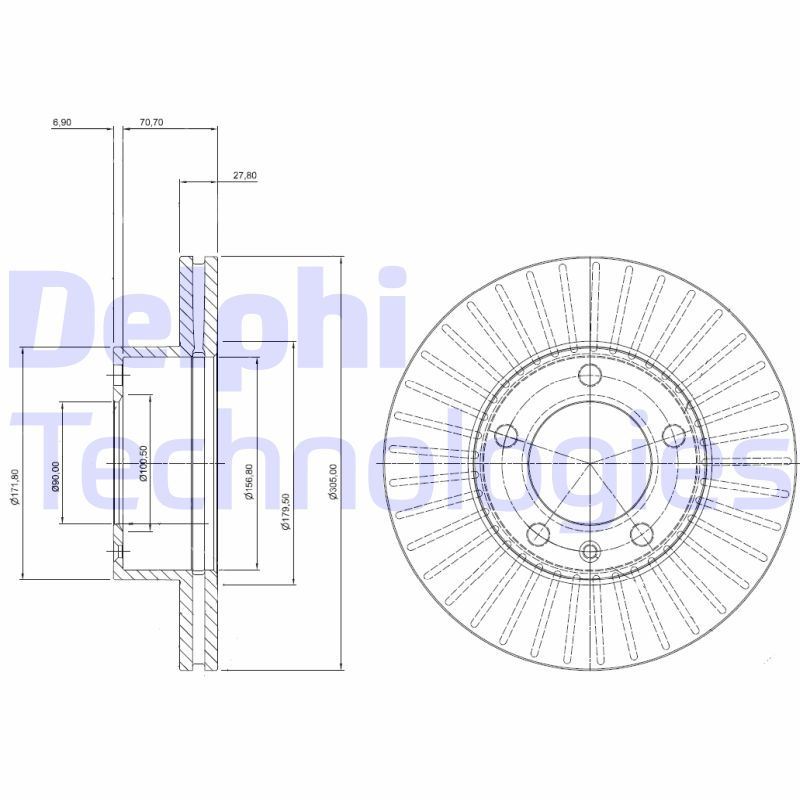 Remschijven Delphi Diesel BG9692