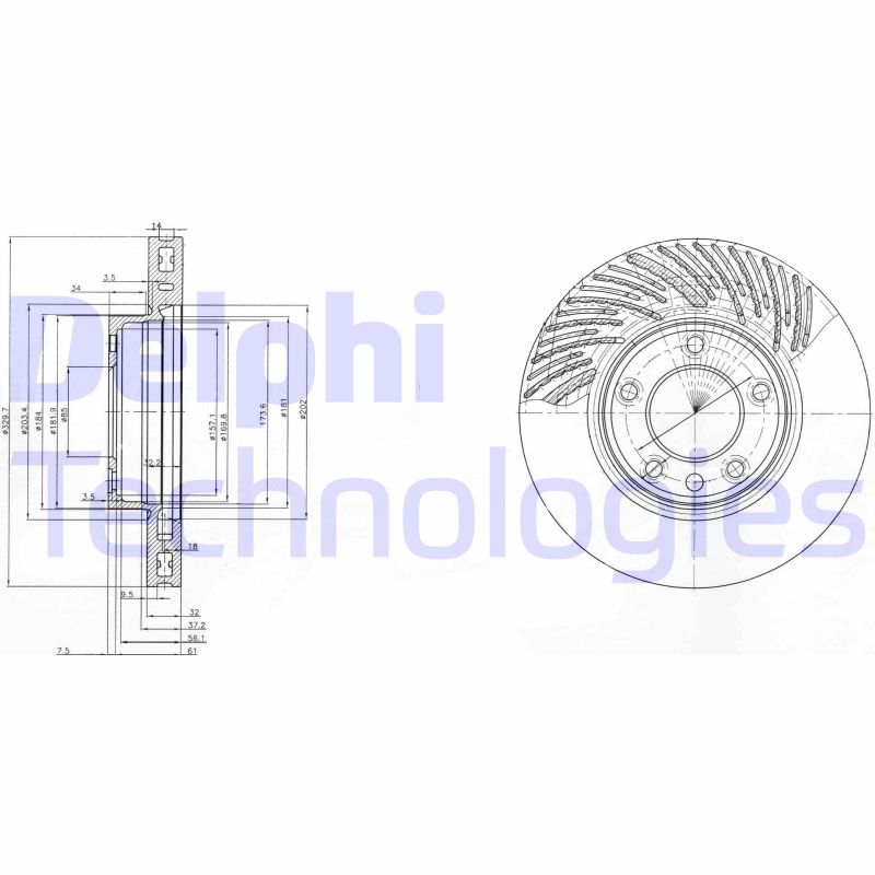 Remschijven Delphi Diesel BG9773