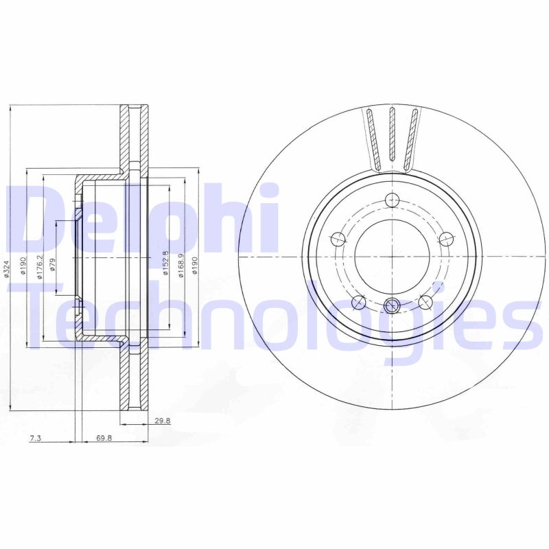 Remschijven Delphi Diesel BG9871C