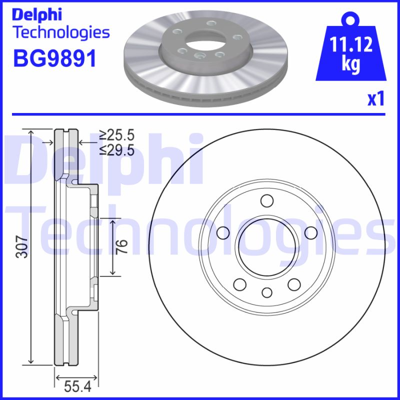 Remschijven Delphi Diesel BG9891