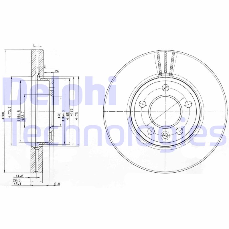 Remschijven Delphi Diesel BG9891C