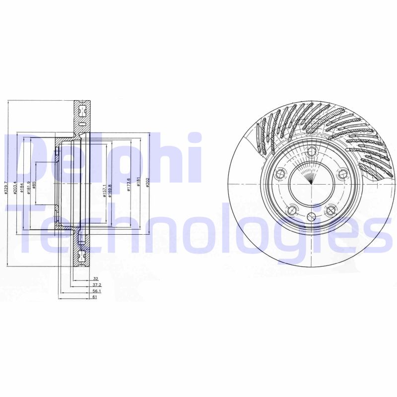 Remschijven Delphi Diesel BG9949