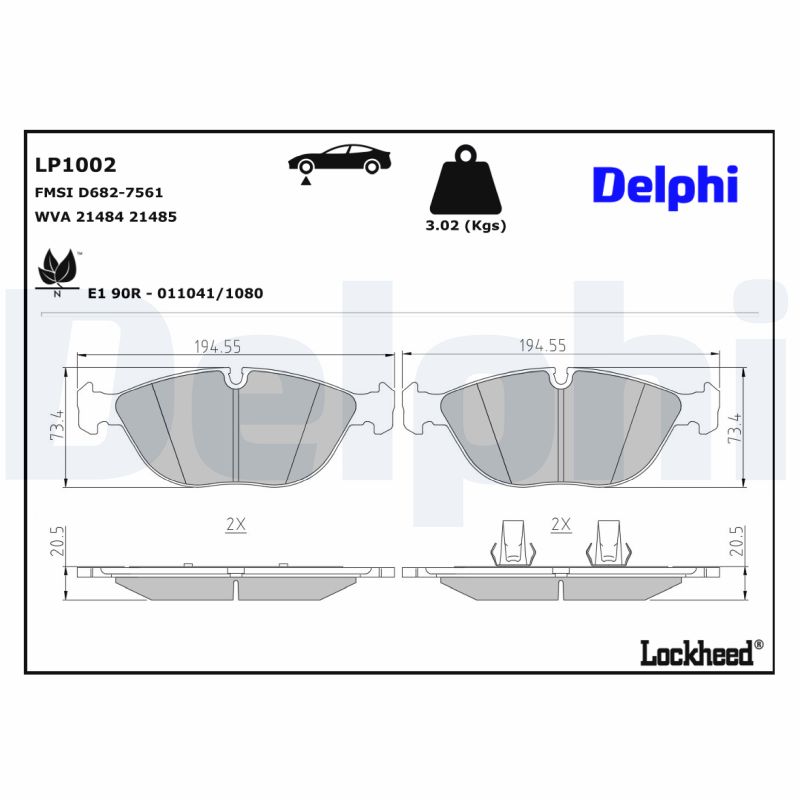 Remblokset Delphi Diesel LP1002